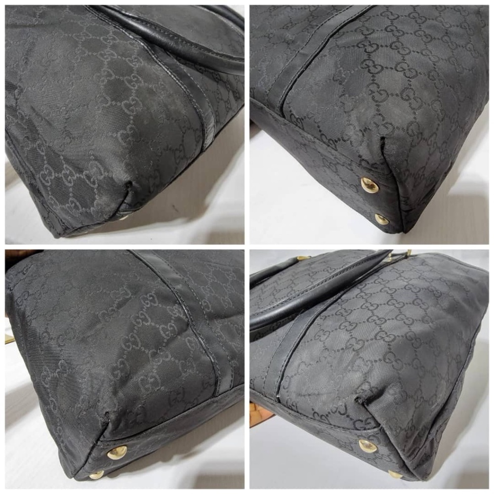 Authentic Gucci GG Nylon Canvas Tote Bag Black - Picture 11 of 14